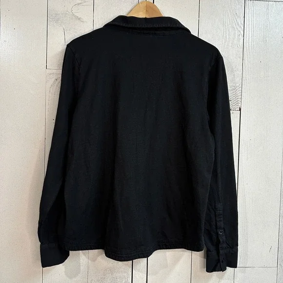 Pact Black Long Sleeve Button Up Shirt 100% Organic Cotton Women's Size L - Picture 4 of 6